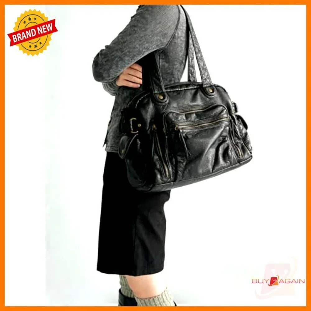 Large Vegan Leather Hobo Tote with Adjustable Strap for Work & Travel